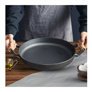 Soga 2X 31Cm Cast Iron Frying Pan Skillet With Wooden Handle No Lid