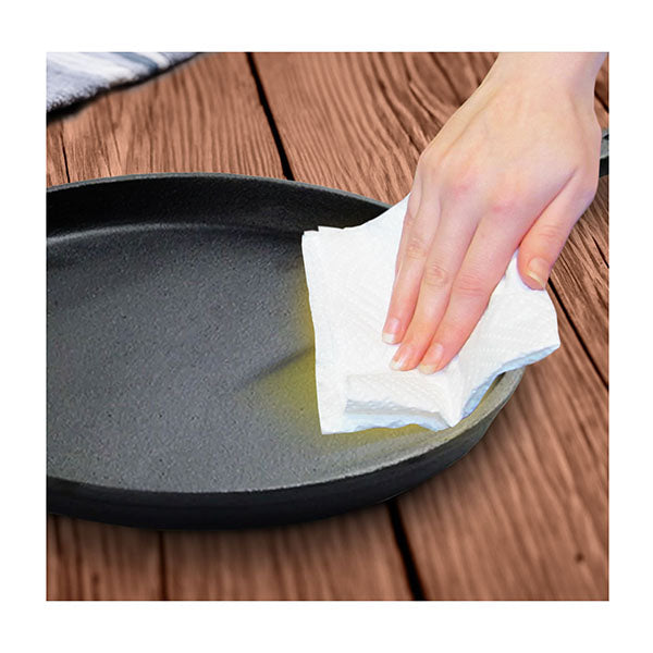 26Cm Round Cast Iron Frying Pan Skillet Griddle Sizzle Platter