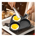 Soga 2X 3 Mold Cast Iron Fried Egg Pancake Omelette Non Stick Fry Pan