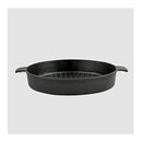 26Cm Round Ribbed Cast Iron Frying Pan With Handle
