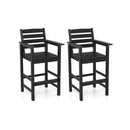 Patio Adirondack Bar Chairs Set Of 2 With Wide Armrests And Footrest