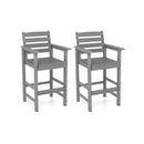 Patio Adirondack Bar Chairs Set Of 2 With Wide Armrests And Footrest