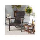Patio Adirondack HDPE Lounge Chair With Rattan Padded Seat And Back