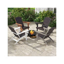 Patio Adirondack HDPE Lounge Chair With Rattan Padded Seat And Back