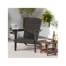 Patio Adirondack HDPE Lounge Chair With Rattan Padded Seat And Back