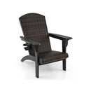 Patio Adirondack HDPE Lounge Chair With Rattan Padded Seat And Back