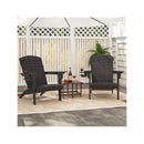 Patio Adirondack HDPE Lounge Chair With Rattan Padded Seat And Back