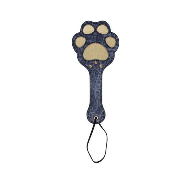 Sex And Mischief Cougar Paw Paddle Navy Blue Gold Spanking Paddle