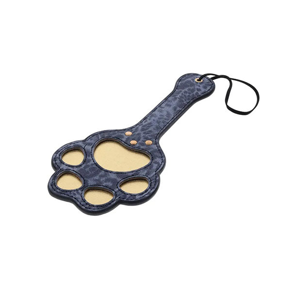 Sex And Mischief Cougar Paw Paddle Navy Blue Gold Spanking Paddle