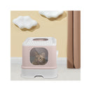 Cat Litter Box Fully Enclosed Kitty Coffee And Grey