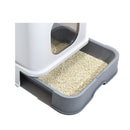 Cat Litter Box Fully Enclosed Kitty Coffee And Grey