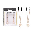 Sex And Mischief Brat Pearl Nipple Clips Rose Gold Set Of 2