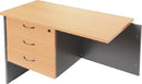 Fixed Return Pedestal With 3 Drawers Beech And Ironstone 465X370X454Mm
