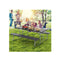 Folding Picnic Table With 2 Benches With Metal Frame And Tabletop