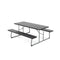 Folding Picnic Table With 2 Benches With Metal Frame And Tabletop
