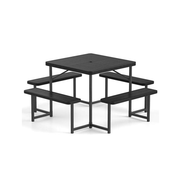 Picnic Square Table Bench Set Outdoor