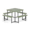 Picnic Square Table Bench Set Outdoor