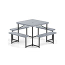 Picnic Square Table Bench Set Outdoor
