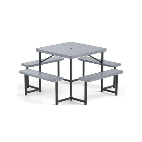 Picnic Square Table Bench Set Outdoor