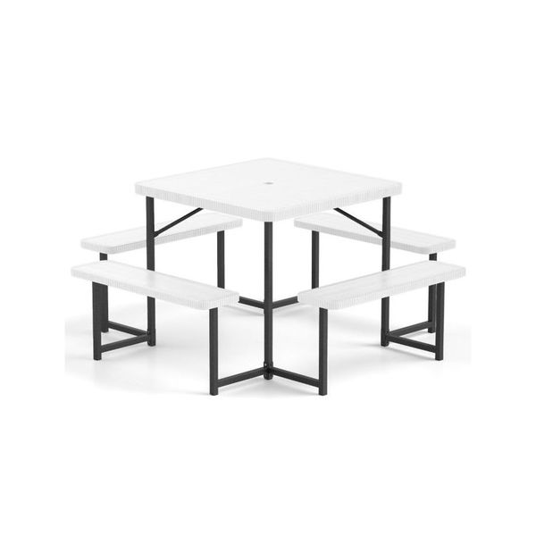 Picnic Square Table Bench Set Outdoor
