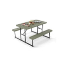 Picnic Table Bench Set With Umbrella Hole For 2 To 4 People