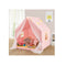 Large Play Tent With Washable Cotton Mat And Star Lights For Kids Pink