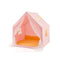 Large Play Tent With Washable Cotton Mat And Star Lights For Kids Pink