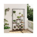 6 Tier Tall Plant Stand With 10 Hanging Hooks And Wire Shelf