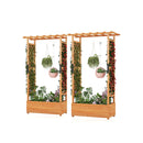Raised Garden Bed With Arch Trellis For Vine Climbing Plant Flower