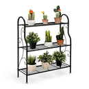 3 Tier Scrollwork Design Metal Plant Stand For Balcony Garden Yard