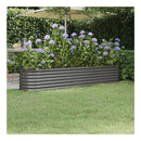 Garden Raised Bed Powder Coated Steel 224X40X36 Cm Grey