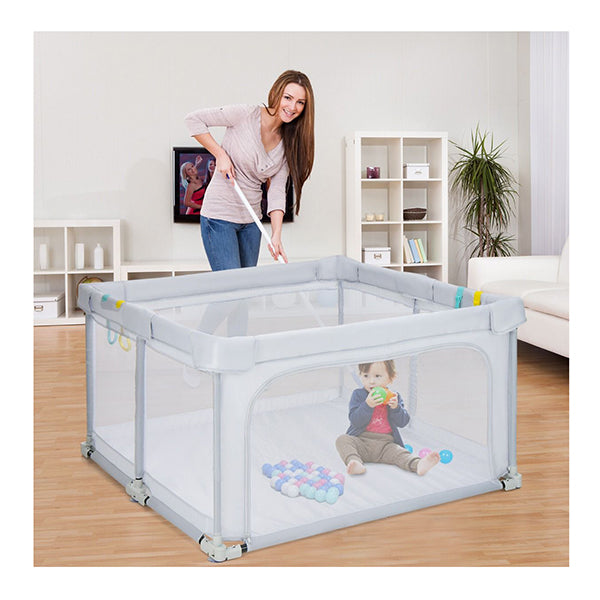 124Cm Foldable Baby Playpen Interactive Activity Center With Balls