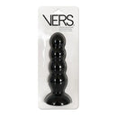 Vers Liquid Silicone Suction Black Butt Plug With Internal Steel Balls
