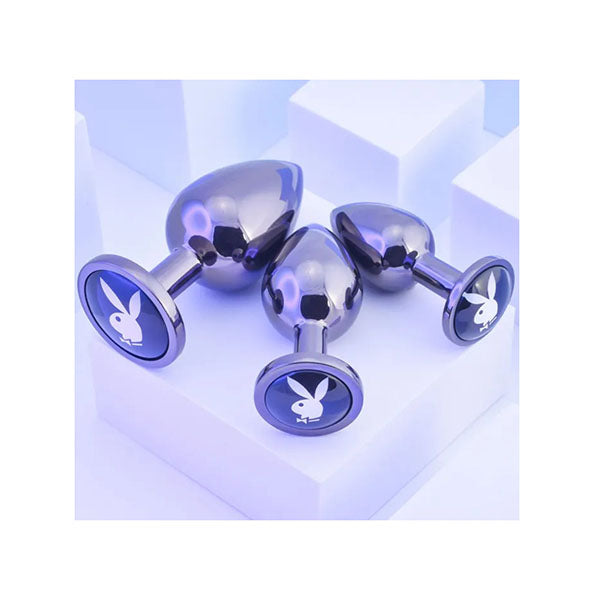 Playboy Pleasure Pleasure 3 Ways Metal Butt Plugs Set Of 3 Sizes