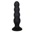 Vers Liquid Silicone Suction Black Butt Plug With Internal Steel Balls