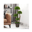 90 Cm Artificial Cedar Topiary Tree With Trunk Cement Filled Pot