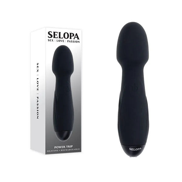 Selopa Power Trip Black Usb Rechargeable Massage Wand
