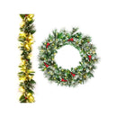 Pre Lit Christmas Wreath And Christmas Rattan