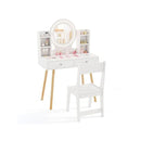 Princess Dressing Table And Chair Set With 2 Color Front Lit Mirror