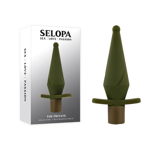 Selopa The Private Green 13 Cm Rechargeable Vibrating Butt Plug