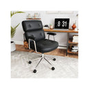 Leather Upholstered Office Chair With Button Tufted Back