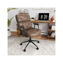 Leather Upholstered Office Chair With Button Tufted Back