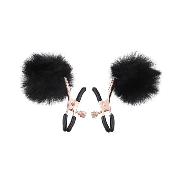 Sex And Mischief Puff Nipple Clamps Black Gold Nipple Clamps Set Of 2