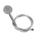 Round Chrome 5 Mode Handheld Shower Head Rainfall With Pvc Water Hose