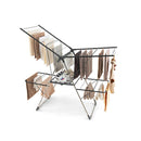 2 Tier Clothes Drying Rack Foldable With Gullwings And Sock Clips