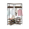 Corner Garment Rack L Shaped Clothes Rack With Shelves And 7 Hooks