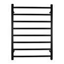 8 Bars Electric Heated Towel Rack Round Stainless Steel Black