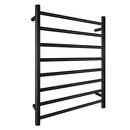 8 Bars Electric Heated Towel Rack Round Stainless Steel Black
