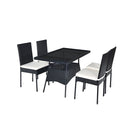 5 Pcs Patio Rattan Dining Set For Backyard Porch Dining Room Kitchen