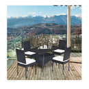 5 Pcs Patio Rattan Dining Set For Backyard Porch Dining Room Kitchen